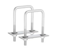 2/4 Sets M8 304 Stainless Steel Square U-Bolts U Screw U Type Bolts U Clamp Nuts Plate U Bolt Set(M8x60x90mm 2 Sets)