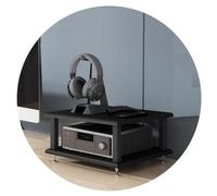 2 4 Tier Audio Cabinet Floor Standing Shelf Multi Layer Record Player Stand Home Entertainment Unit Black Compact Size 40x35x22cm Media Storage Solution