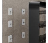 2-4 Tier Bathroom Cabinet Wall-Mounted Spice Rack Cosmetic No Punching Required Black 30x8x40cm - Versatile Storage Solution for Toiletries and Kitchen Essentials