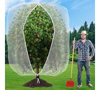 2.4 x 2.4M Insect Bird Barrier Netting Mesh with Zipper and Drawstring, Garden Bug Netting Plant Cover Bag for Protecting Fruits Tree Flowers Plants from Insects Birds and Other Animals