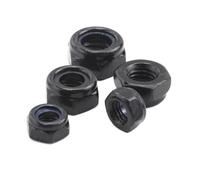 2-40pcs Black Nylon Lock Nuts M3 M4 M5 M6 M8 M10 M12 Black Plated Self-Locking Nut Locknut with Blue Nylon Insert(M5 20pcs)