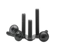 2-40pcs M2.5 M3 M4 M5 M6 M8 M10 Black 304 Stainless Steel Hexagon Hex Socket Round Head with Washer Screw Bolt for Fasteners(25mm,M8 (5pcs))