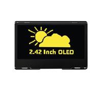 2.42inch OLED Display Module - 128x64 Resolution, SPI/I2C Communication, Compatible with Raspberry Pi, Arduino, SSD1309 Driver Chip with Metal Case (Yellow)