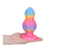 2.44''Diameter Huge Thick Butt Plug Luminous Anal Plugs Realistic Silicone Knot Dildo with Strong Suction Cup for Hands-Free Glow in The Dark Sex Toys Butt Anal Plug for Women Men S