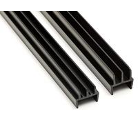 2.44M (8ft) long Clip on Vivarium Glass Runners Track Double Channel 4mm TOP & BOTTOM, 15 MM & 18 MM THICK WOOD, BLACK & WHITE TMW Profiles (Black 18mm Top & Bottom, 2440mm long (8 ft))