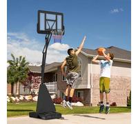 2.45-3.05m Basketball Hoop Outdoor with Rebound System and Wheels SPORTNOW Black 10ft