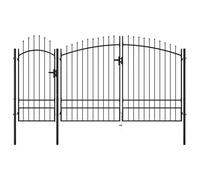 (2.45 x 4 m) vidaXL Garden Gate Steel Black Yard Door Fence Barrier Drive Gates Multi Sizes