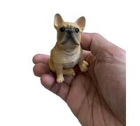 2.48 Inches Mini French Bulldog Statue, Mini Resin French Bulldog Figurine Decor, Living Room Bedroom Office Decoration Bulldog Sculpture Bulldog Memorial Gift, Collectible Home Decor Figurine (Brown)