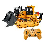 2 4G 9CH RC Bulldozer Tractor Truck Construction Engineering Vehicles with One Key Demonstration LED Simulation Sound Function Educational Toys for Kids
