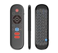 2.4G & Bluetooth Dual Mode Air Mouse Remote Control with 7-Color Backlit QWERTY Keyboard, Voice Control, 6-Axis Gyro, Dual-Sided Rechargeable mini Keyboard for Android TV Box, Smart TV, PC, Projector