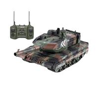2.4G Charging RC Tank That Shoot, Remote Control Army Tank with 330° Rotating Turret for Kids, One-Key Auto Demo, Two Players With Tracks Can Light Sound And Effects. (Green)