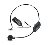 2.4G Dual Wireless Microphone Headset, UHF Wireless Headset Mic and Handheld Mic 2 in 1, 165FT Range, 3.5mm & 6.35mm Jacks, Ideal for Teaching, Fitness, Yoga, PA System, Amplifier, Training (Black)