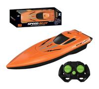 2.4G High-Speed RC Boat with Dual Motors, Fast Remote Control Boats for Pools and Lakes, Waterproof Racing Speedboat with Auto Course Correction, Summer Outdoor Water Toys Gift for Kids 6+ & Adults