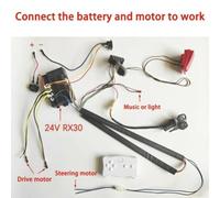 2.4G Remote Control Receiver Kit for Children's Electric Car - DIY Wire Switch Controller with Smooth Function, Compatible with 6V 12V Baby Ride On(RX30 24V B)