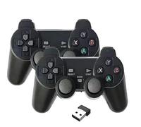 2.4G Wireless Gamepad Android TV pc computer TV handle one in two double doubles handle(Blackone)