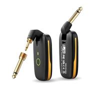 2.4G Wireless Guitar System, Aroma ARU-10 Transmitter Receiver with 100ft Range, 7 Anti-Interference Channels, Rechargeable for Electric Guitar & Various Instruments