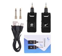 2.4G Wireless Guitar System Rechargeable Portable Transmitter Receiver Set 10 Hour Working Time 220 Degree Rotatable Plug and Play for Electric Acoustic Guitar Bass Violins (Black)