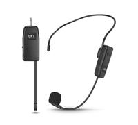 2.4G Wireless Headset Mics with Receiver Head Handheld Mics Noise Canseling Head-Mounted Microphones Set for Speakers/Voice Amplifier/PA System (one)