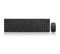 2 4G Wireless Keyboard Combo Plug and Play with Multimedia Shortcut Keys Ergonomic Design Anti-Slip Mat Compatible Laptop Desktop TV Box Multiple Systems