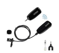 2.4G Wireless Lavalier Microphone, Wireless Microphone System with Lavalier Lapel Mics,Transmitter&Receiver for Camera,Smart Phone, Computer, Speaker, Teaching, Tour Guiding, Stage Performance