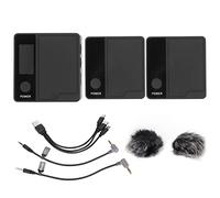 2.4G Wireless Lavalier Microphone with Noise Cancellation for 360 Degree Clear Sound Pickup, 200M Long Transmission Rangelavalier Microphone for Short Video Shooting, Interview Recording(Black)