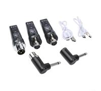2.4G Wireless Microphone System with UHF/XLR Transmitter and Receiver, 110dB Dynamic Ranged for Dynamic Mic/Electric Guitar/Bass/Audio Mixer/PA System, 30-50m Range, Black(One to one)