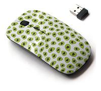 2.4G Wireless Mouse with Cute Pattern Design for All Laptops and Desktops with Nano Receiver - Avocado Halves