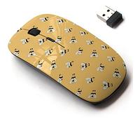 2.4G Wireless Mouse with Cute Pattern Design for All Laptops and Desktops with Nano Receiver - Bees Yellow Insects