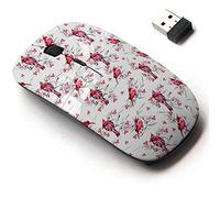 2.4G Wireless Mouse with Cute Pattern Design for All Laptops and Desktops with Nano Receiver - Christmas Birds cardinales Leaves