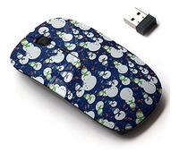 2.4G Wireless Mouse with Cute Pattern Design for All Laptops and Desktops with Nano Receiver - Christmas Tree Snowman