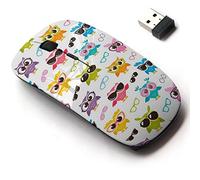 2.4G Wireless Mouse with Cute Pattern Design for All Laptops and Desktops with Nano Receiver - Colorful Funny Owls