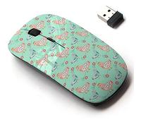 2.4G Wireless Mouse with Cute Pattern Design for All Laptops and Desktops with Nano Receiver - Easter Chicken Flowers