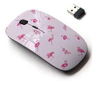 2.4G Wireless Mouse with Cute Pattern Design for All Laptops and Desktops with Nano Receiver - Pink Tropic Pattern Flamingo