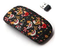 2.4G Wireless Mouse with Cute Pattern Design for All Laptops and Desktops with Nano Receiver - Set Rooster hens Chickens