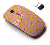2.4G Wireless Mouse with Cute Pattern Design for All Laptops and Desktops with Nano Receiver - Yellow Rubber Duck