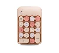 2.4G Wireless Numeric Keypad, Mini 18 Keys Numeric Keypad with USB Interface, Portable Quiet Financial Accounting Numeric Keypad Extension, Suitable for Laptop, Desktop Computer (Milk Tea Color)