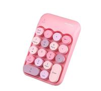 2.4G Wireless Numeric Keypad, Mini 18 Keys Numeric Keypad with USB Interface, Portable Quiet Financial Accounting Numeric Keypad Extension, Suitable for Laptop, Desktop Computer (Mixed Color Pink)