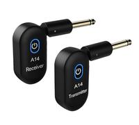 2.4GHz Guitar Wireless System Rechargeable Guitar Wireless Transmitter Receiver 48K/24bit Real-time for Acoustic Guitar Bass Electric Instruments