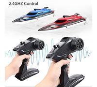 2.4Ghz RC Boat- 20+ mph High Speed Remote Control Boat for Adults and Kids for Pools and Lakes with 2 Rechargeable Batteries Low Battery Alarm Capsize Recovery (Blue)