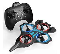 2.4Ghz Remote Control Foam Airplane Toy, EPP Foam Remote Control Airplane with LED Lights, 2.4GHz, 360° Flip, 3 Adjustable Speeds RC Planes Fighter Jet Helicopter Drones for Kids Adults