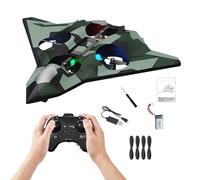 2.4Ghz Remote Control Foam Airplane Toy, RC Plane, Quadcopter, 360 Flip Rotation Mode, 2 Speeds, LED Lighting,Remote Control Airplanes Foam RC Fighter Airlane Jet for Beginner Kids Adults (Green)