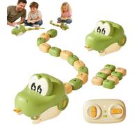 2.4GHz Remote Control Snake Eating Game, Multiplayer Responsive Magnetic Snake Toy with No Signal Delay, Competitive Educational Parent-Child Racing Game, for Kids，Green：2