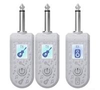 2.4GHz Wireless Guitar System 20 Channels Rechargeable Audio Wireless Transmitter Receiver For Guitar Bass Electric Instruments, Wired To Wireless Capacitor/dynamic Microphone (One and Two)
