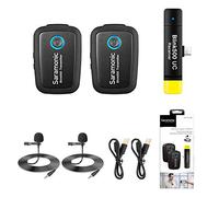 2.4GHz Wireless Lavalier Microphone,Saramonic Blink500 B6 Recording Mic Two Transmitters with battery-free Plug&Play USB Type-C Receiver for Samsung Galaxy, LG,HTC Google, and Other USB-C Type Devices