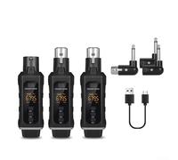 2.4GHz Wireless Microphone System Transmitter & Receiver Dynamic/Phantom-Powered Condenser Mics Adapter For PA Systems/Live Sound/Audio Mixer/Church/Studio(B)