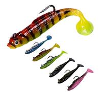 2.4In Swim Baits for Bass Fishing，Pre-Rigged Jig Heads Soft Plastic Walleye Fishing Lures，Unique Vibrating Swim Action and Trembly Sinking Move for More Bites