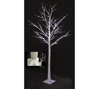 (2.4m / 136LEDs, Ice White) SnowTime Christmas Outdoor LED Birch Tree Flocked