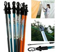 2.4m/8ft Galvanised Heavy Duty Line Prop Telescopic Washing Line Extendable Home Garden Laundry Clothes Support Pole Easy Twist Easy Lock