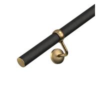 2.4m Banister Stair Handrail Kit Dark Saddle Leather Effect & Antique Brass | Complete Banister Kit, 10-Year Warranty, Heavy-Duty Construction, Strong & Durable Design, Easy Maintenance, Elegant Finish