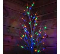 2.4m Christmas Outdoor Birch Tree with 136 Multicoloured LEDs Samuel Alexander Multi One Size